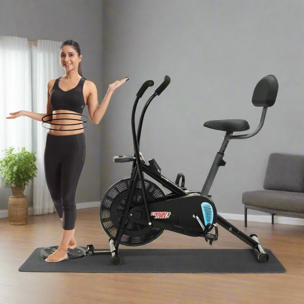 Exercise Cycle with Twister and Backrest Support for Home Gym