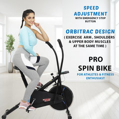 Fitness Bike for Home Gym Spin Bike JSB HF173 with Speed Adjustment and Emergency Stop Button