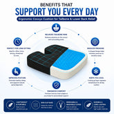 Gel Tailbone Cushion Seat Coccyx Cushion Support for Overweight People Upto 180 kg