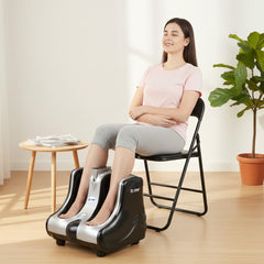 Calf Massager Machine for Elderly Foot Pain Relief, Varicose Veins, Diabetic Foot Electric Leg Massager Improving Blood Circulation with Roller, Kneading, Vibration and Heat JSB HF04 Pro