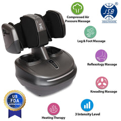 Shiatsu Leg Massager Detachable with Airbag Massage, Foot Roller, Heating, Thigh & Knee Massage JSB HF160