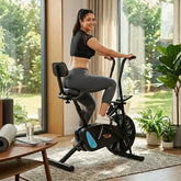 Exercise Cycle with Backrest Support Air Bike for Full Body Exercise - Max User Weight 110KG - Easy Installation - JSB HF175B