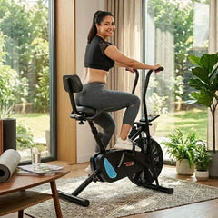 Exercise Cycle with Backrest Support Air Bike for Full Body Exercise - Max User Weight 110KG - Easy Installation - JSB HF175B