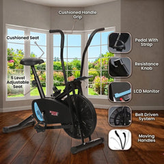 Exercise Cycle with Twister and Backrest Support Air bike for Home Gym - Max User Weight 110KG - Easy Installation - JSB HF175BT