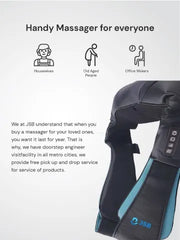 Neck and Shoulder Massager - Shiatsu Massage Roller With Soothing Heat - Home, Office & Car Use - 3D Kneading JSB HF71