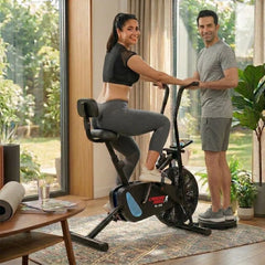 Exercise Cycle with Twister and Backrest Support Air bike for Home Gym - Max User Weight 110KG - Easy Installation - JSB HF175BT