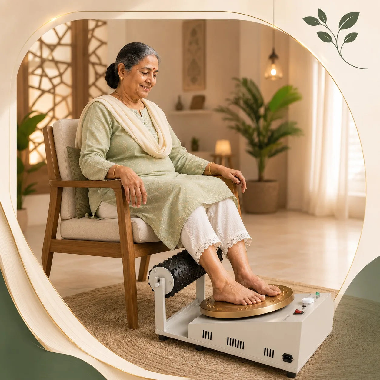 JSB Kansa Thali Foot Scrubber Massager Machine Bronze Detox Massager with Automatic Motor for Deep Cleansing & Relaxation