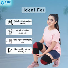 Knee Cap for Pain Relief Support Sleeve Stretchable for Sports Running Cycling Gym Workout (Pair) JSB BS61