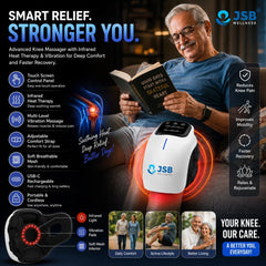 Knee Massager Machine Wireless Joint Pain Relief Device for Knee, Shoulder, Elbow & Ankle With Vibration, Magnetic & Heat