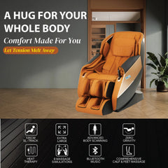 Full Body Massage Chair 3D Zero Gravity Recliner For Home - 8 Auto Massage Programs With Bluetooth & Relaxing Heat - Heavy Duty JSB MZ19 (Blue)