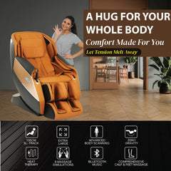 Full Body Massage Chair 3D Wrapping Massage with Full Body Massage Features JSB MZ 19 (Orange Black)