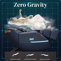 Full Body Massage Chair 3D Zero Gravity Recliner For Home - 8 Auto Massage Programs With Bluetooth & Relaxing Heat - Heavy Duty JSB MZ19 (Blue)