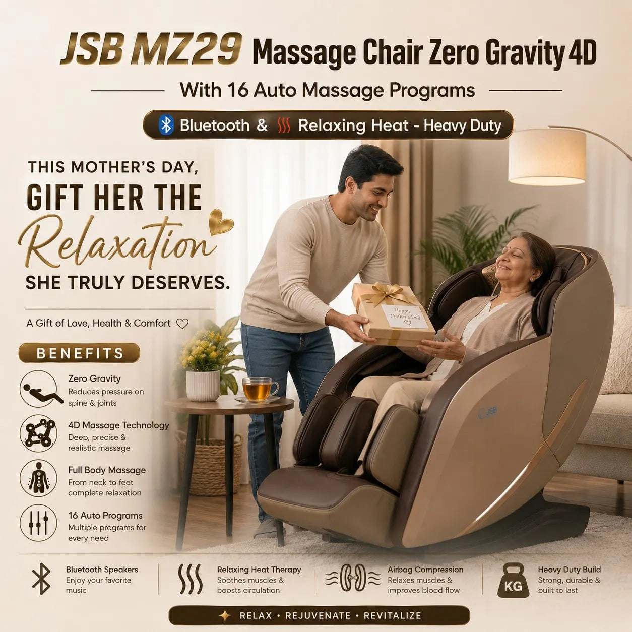 Massage Chair Zero Gravity 4D Mothers Day Gift