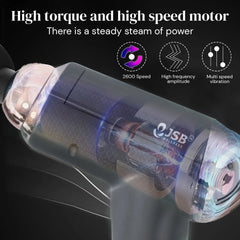 JSB Body Massager Gun Handheld for Pain Relief in Full Body, Neck, Back, Leg & Foot Pain (Black)