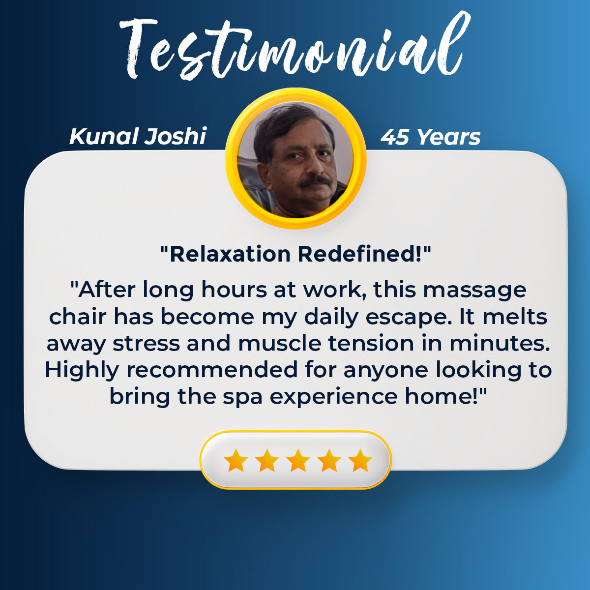 Testimonial for 3D Massage Chair Machine for Home Full Body JSB MZ08