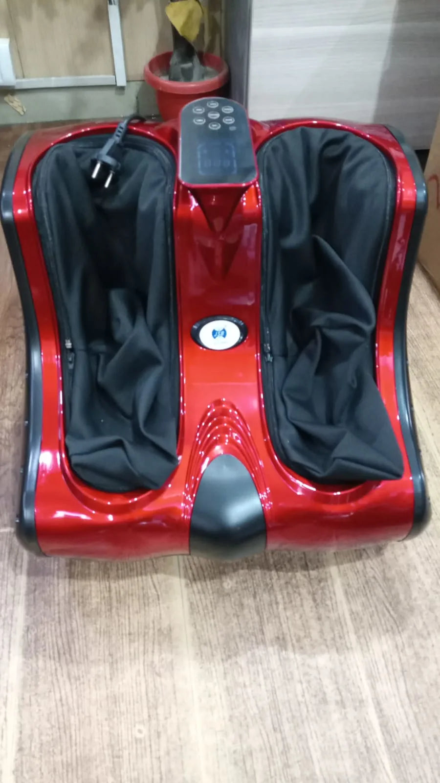 calf massager machine for elderly red and black colour