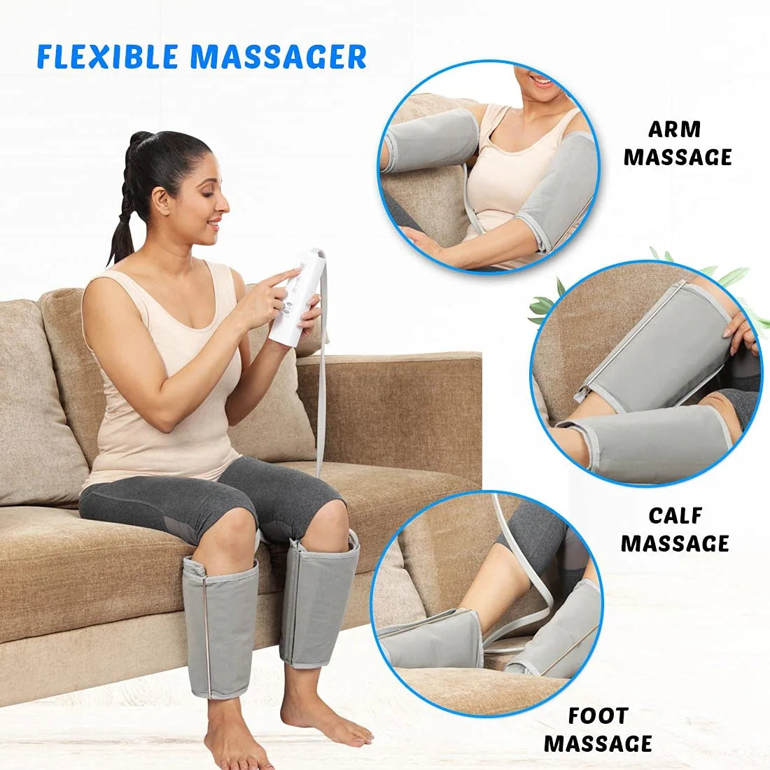 Flexible Air compression leg massager machine wireless for foot