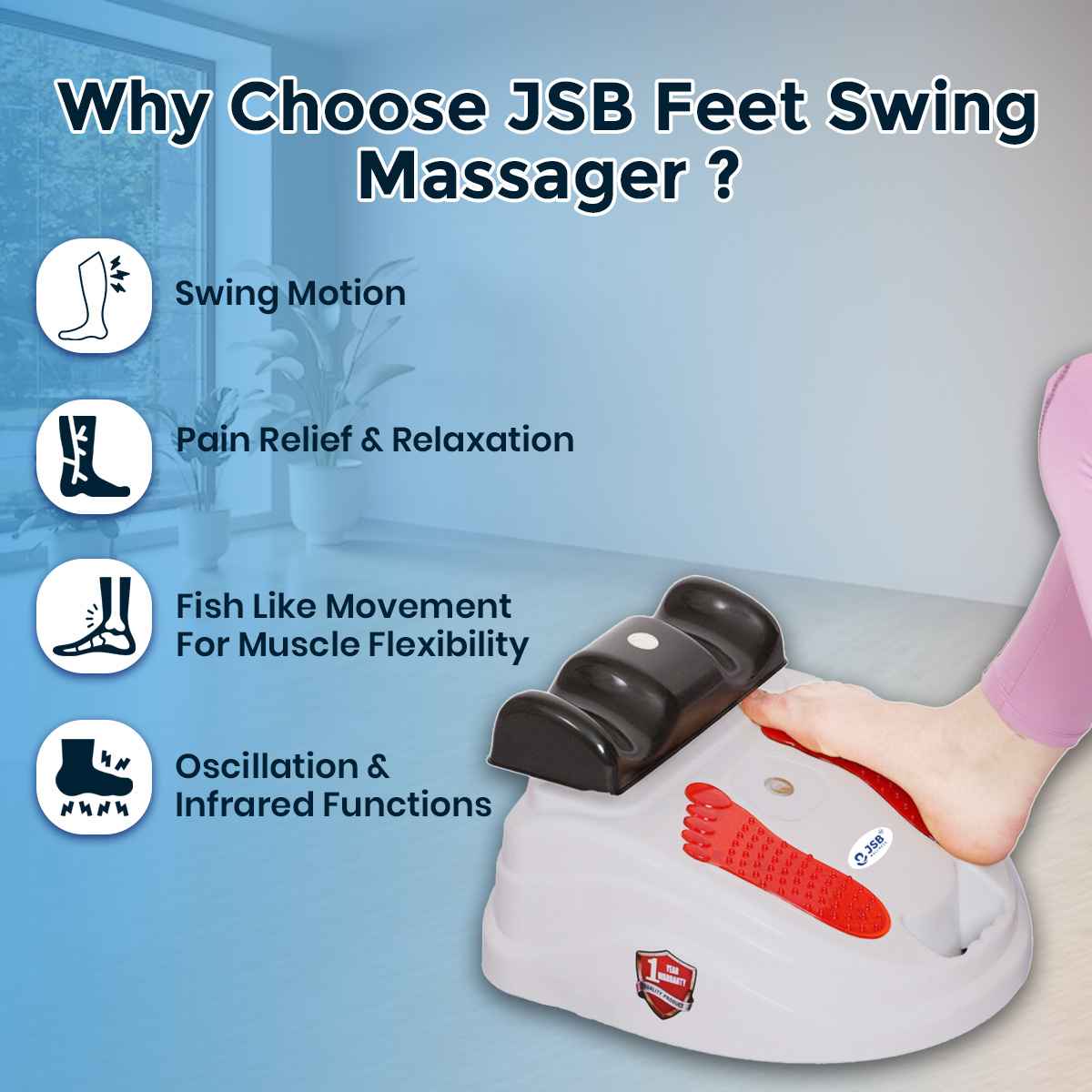 Why choose JSB HF91 Blood Circulation Machine Foot Massager for therapy at home