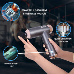 JSB Body Massager Gun Handheld for Pain Relief in Full Body, Neck, Back, Leg & Foot Pain (Black)