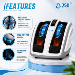 Leg Massage Machine for Foot, Ankle & Calf with Kneading, Soothing Warmth & Reflexology Rollers JSB HF72 Neo