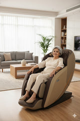 JSB MZ29 Massage Chair Zero Gravity 4D With 16 Auto Massage Programs, Bluetooth & Relaxing Heat - Heavy Duty (Golden-Brown)