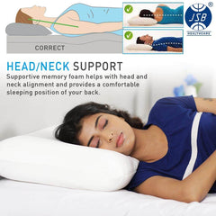 Memory Foam Pillow JSB MF008 for Sleeping Comfort King Size (24" X 15" X 5") - JSB Healthcare