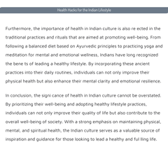 chapter 1 of Health Hacks For Indian Lifestyle