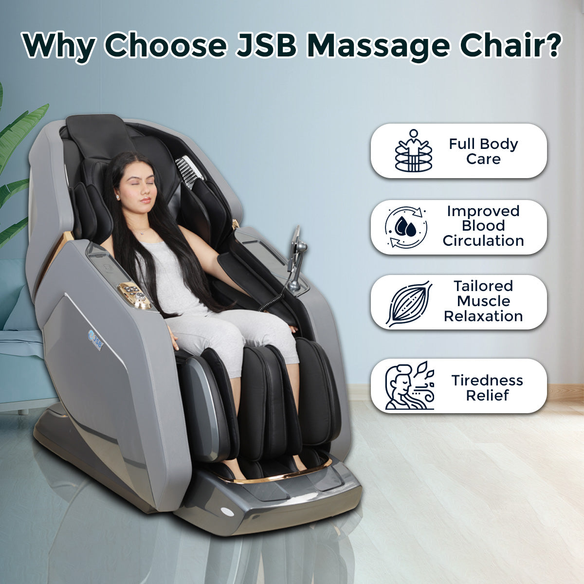 JSB MZ31 Premium 4D+ Massage Chair For Full Body - AI Body Scan - Robot Massage Hand