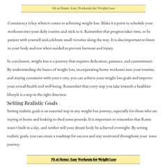 Fit at Home: Easy Workouts for Weight Loss  ( A 30 Page Ebook )