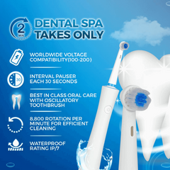 Power Tooth brush Rechargeable Waterproof with 2 Brush Heads