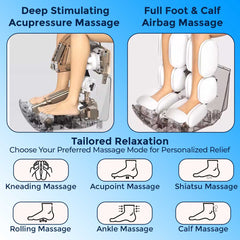 Electric Foot Massager for Home Use in Calf, Foot, Knee, Thighs with Airbags, Heating, Kneading & Foot Roller JSB HF111