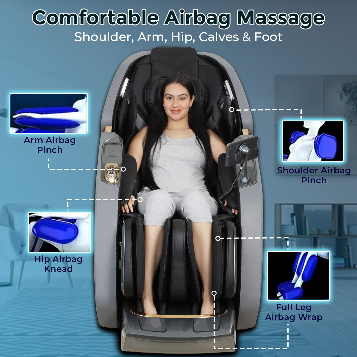JSB MZ31 Premium 4D+ Massage Chair For Full Body - AI Body Scan - Robot Massage Hand