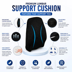 Backrest Cushion Lumbar Support Pain Relief Pillow for Office Chair and Car Seat