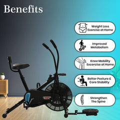 Benefits of Exercise Cycle with Twister and Backrest Support Air bike for Home Gym for Full Body