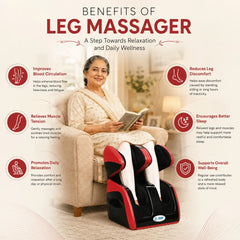Benefits of Foot and Calf Massager Machine Shiatsu Leg Massager for Pain Relief in Calf Foot Knee Thighs with Heating Roller Airbag Massage JSB HF111