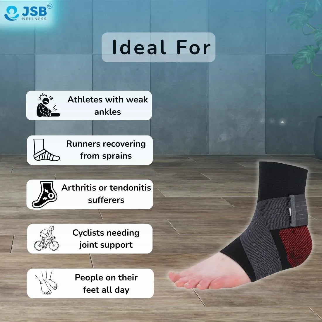 Ankle Support Brace for Sports Running Cycling Gym Workout JSB BS10