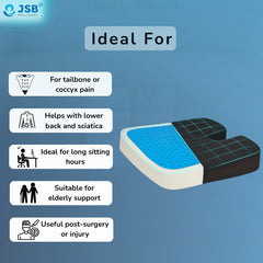 Best Gel Tailbone Cushion Seat Coccyx Cushion Support for Overweight People JSB BS20 Black