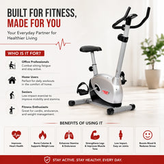 Built for Fitness Magnetic Exercise Cycle Upright Fitness Bike for Home Gym JSB HF73