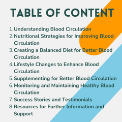table of content Blood Circulation Guide : Nutritional Strategies for Better Health