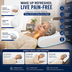 Cervical Spondylosis Pillow for Elderly Neck and Shoulder Pain Orthopedic Memory Foam Cervical Spondylitis Relief B Shaped