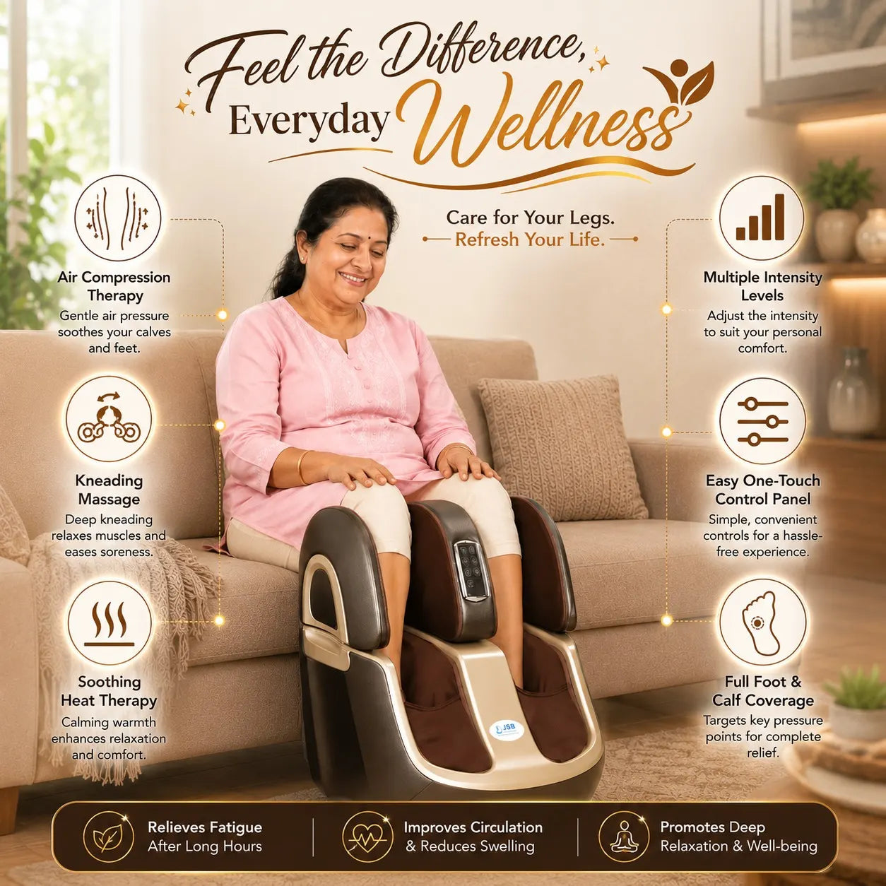 Comfortable Foot Massage for Women with Shiatsu Foot Massager for Home
