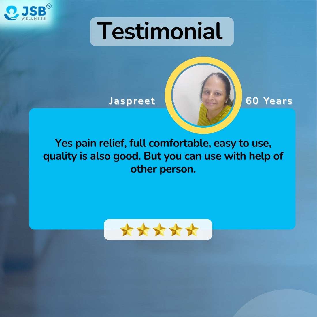Customer Reviews Testimonial for Posture Corrector Belt JSB BS63