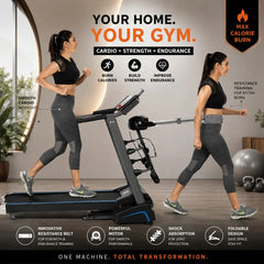 Electric Treadmill with Slimming Belt Motorized Fitness Treadmill JSB HF39