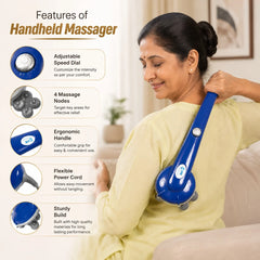 Features of Massage Vibration Machine Body Massager Handheld for Pain Relief in Neck Shoulder Back Thigh Calf & Foot JSB HF141