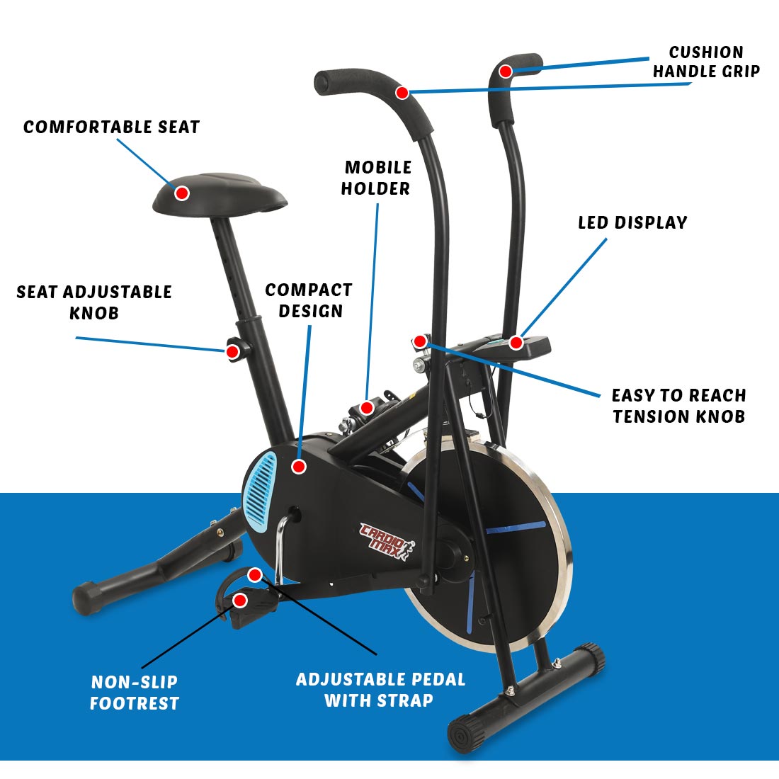 Fitness Bike for Home Gym Spin Bike JSB HF173 with Specifications