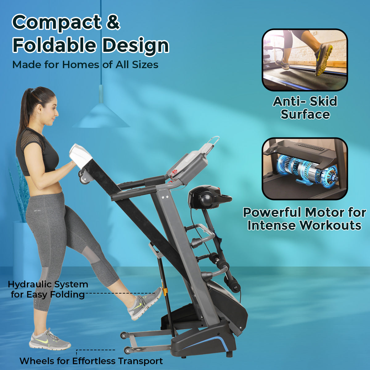 Foldable Electric Treadmill with Slimming Belt JSB HF39