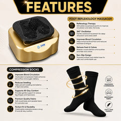 Foot Reflexology Massager with Compression Socks for Diabetic Foot