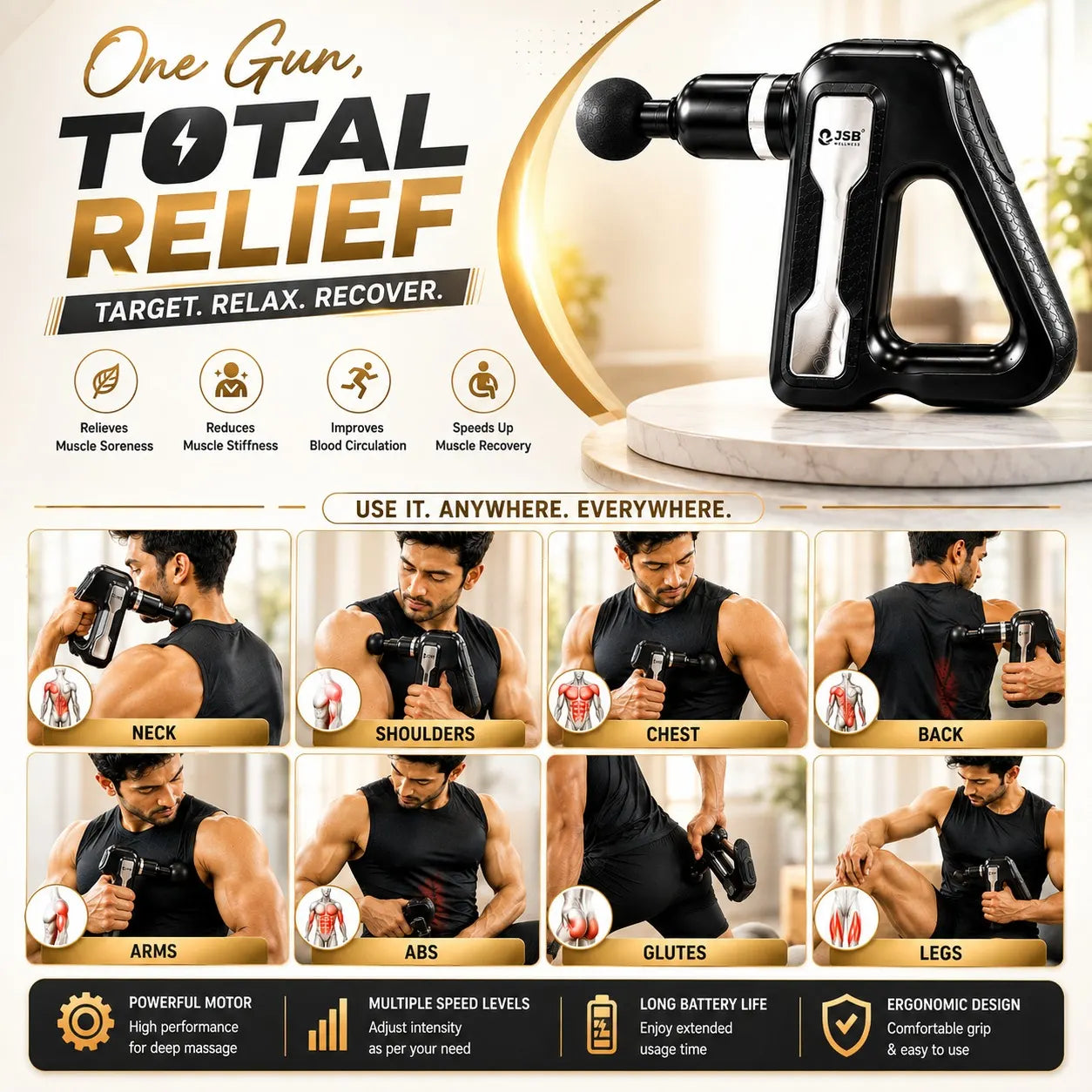 Full Body Pain Relief Massage Gun JSB HF114 Pro