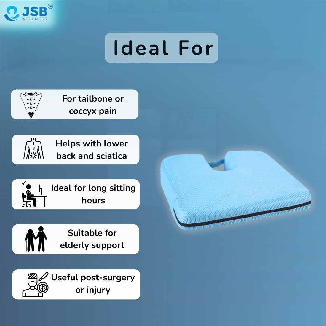 Gel Tailbone Cushion Seat Coccyx Cushion Support