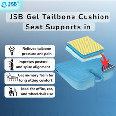 Gel Tailbone Cushion Seat Coccyx Cushion Support for Car Seat and Office Chair